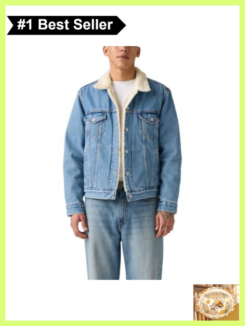 Sherpa Lined Trucker Jean Jacket Lightweight Denim Coat